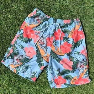 DC Comics Batman Surfing Floral Print Mens Small Trunks Swim Shorts Swimsuit